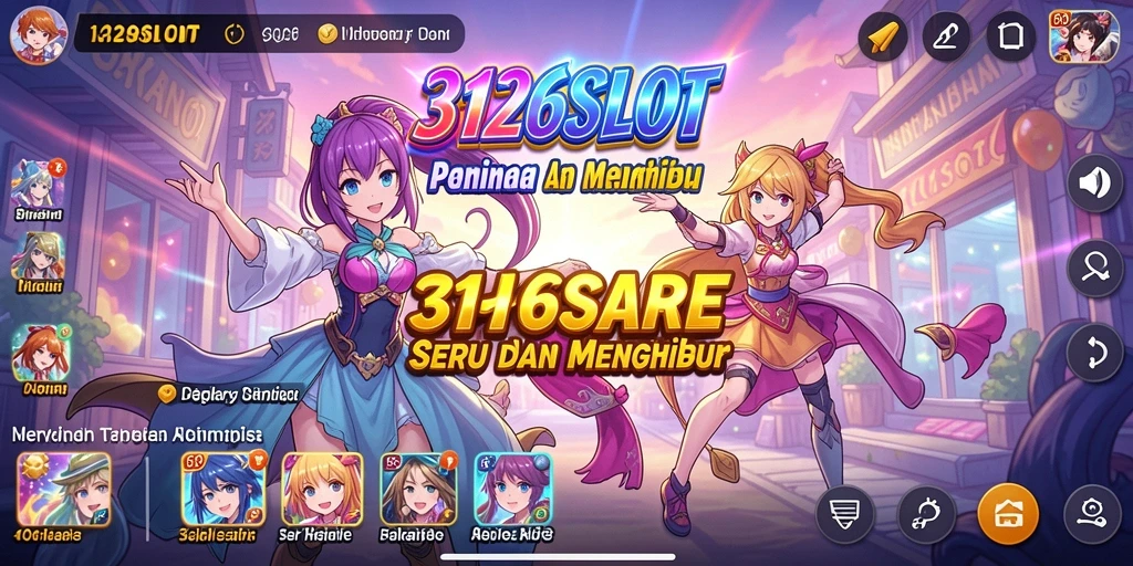 Screenshot menampilkan alur permainan seru 3126SLOT dengan karakter anime.