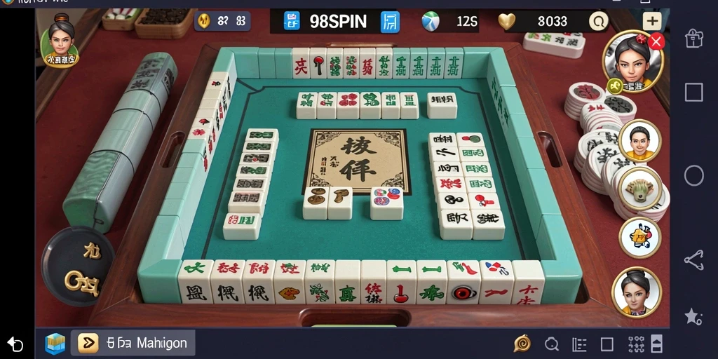 Tampilan gameplay Mahjong yang seru di 98SPIN.