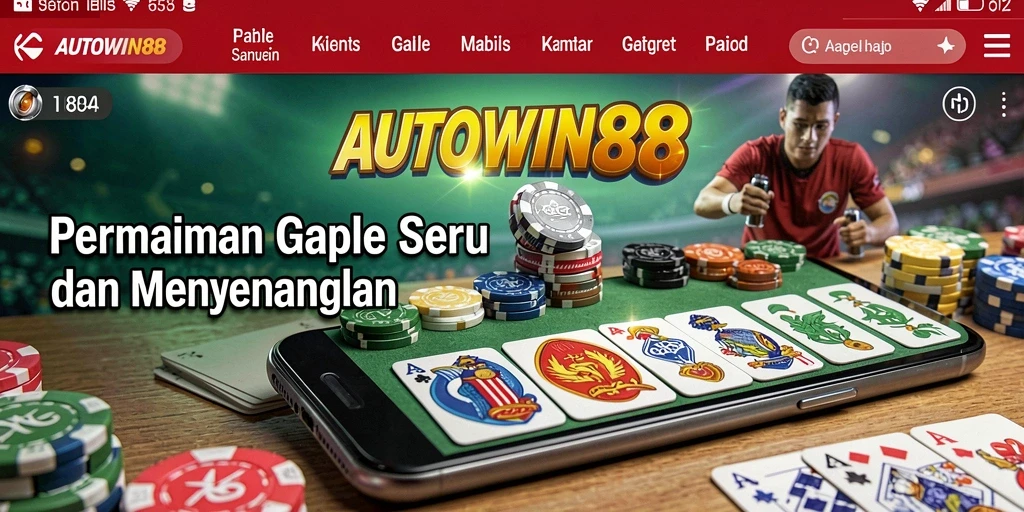 Gameplay seru AUTOWIN88 dengan teman-teman dalam permainan Gaple.
