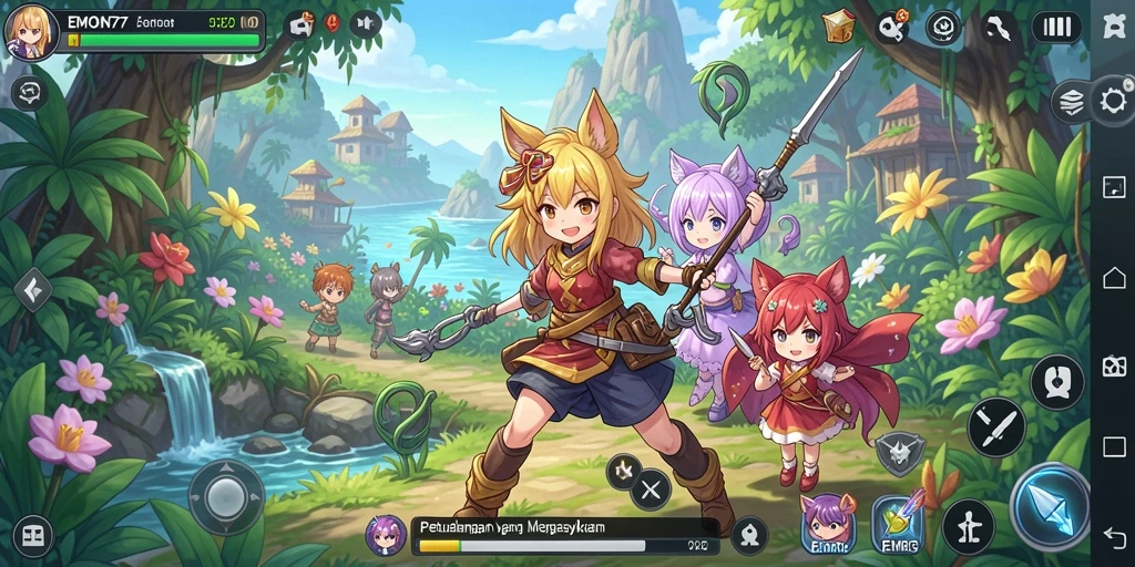 Tampilan grafis menakjubkan dalam gameplay Anime EMON77.