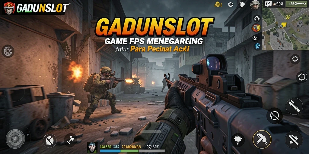 Gameplay seru GADUNSLOT dengan aksi tembak-menembak yang mendebarkan.