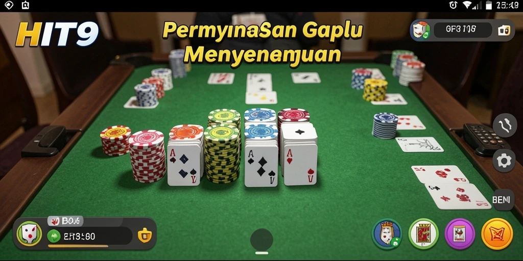 Tampilan gameplay Gaple yang seru dan interaktif di HIT9.