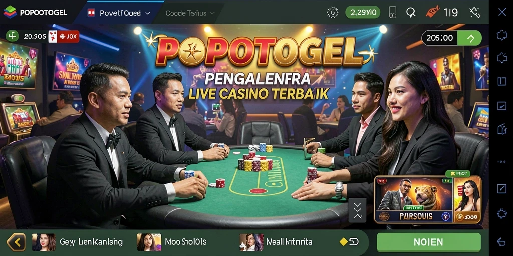 Tampilan gameplay Live Casino yang menegangkan dan interaktif di POPOTOGEL.