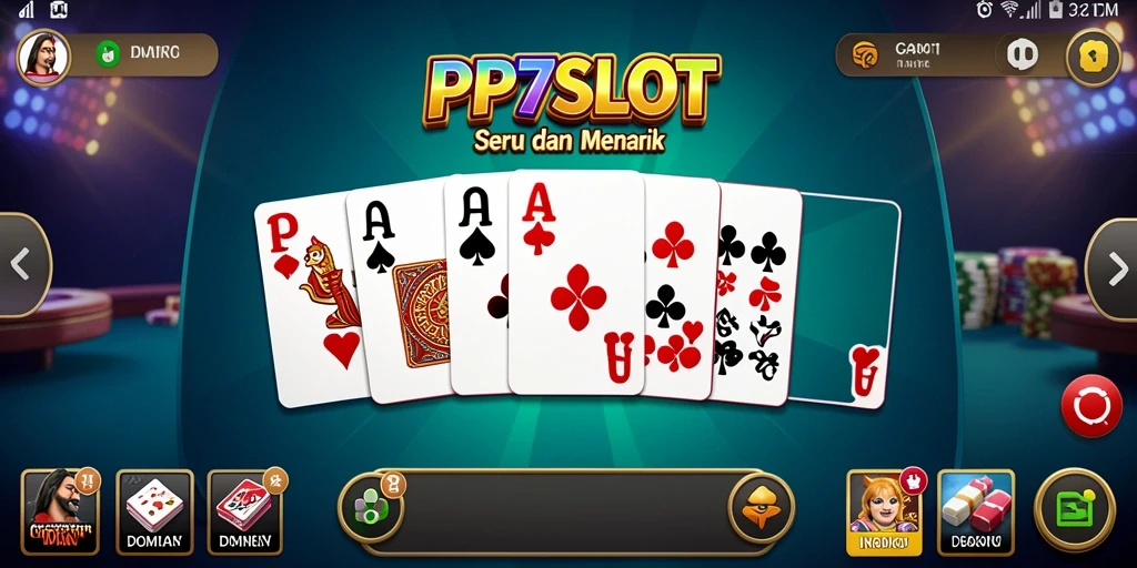 Screenshot PP7SLOT menampilkan gameplay domino yang mendebarkan dan interaktif.
