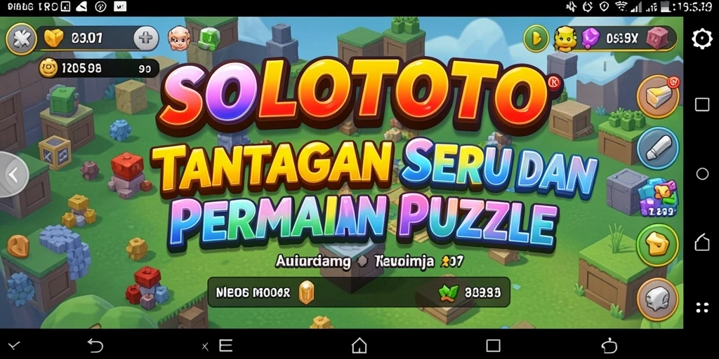 Tampilan gameplay SOLOTOTO dengan teka-teki yang seru dan menantang.