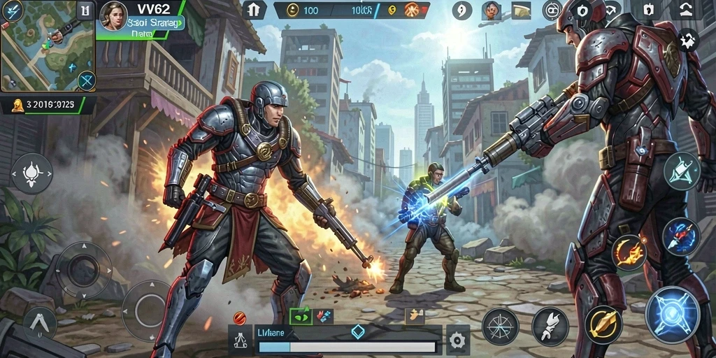 Gameplay VV62 yang menantang dengan strategi mendalam dan grafis menarik.